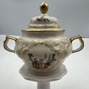 Rosenthal Classic Rose Collection Hoeroldt-Arkadien Arcadia Gold Trim Sugar Bowl